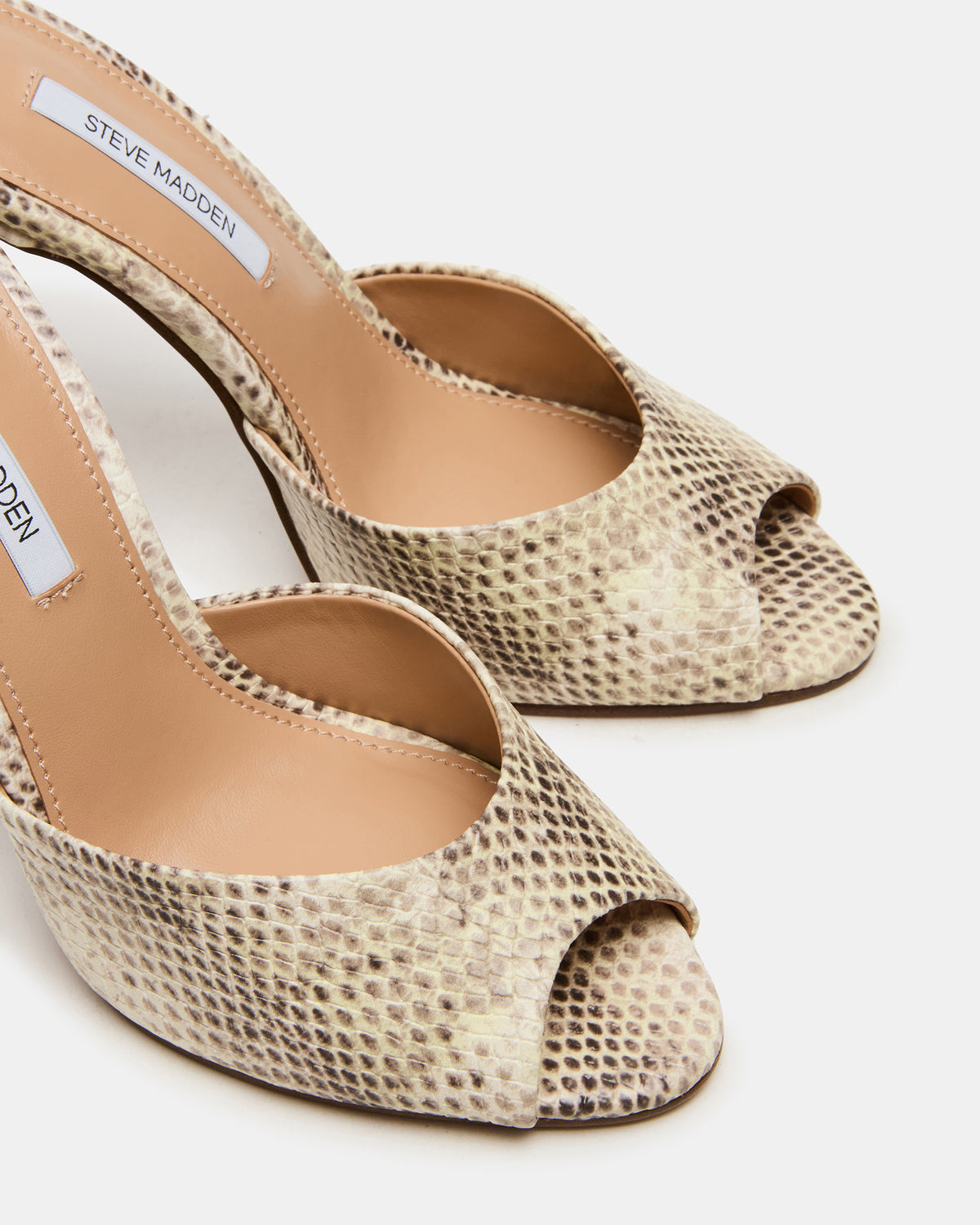 PRIYA Natural Snake Mule Women's Heel | Steve Madden Customer Favorite