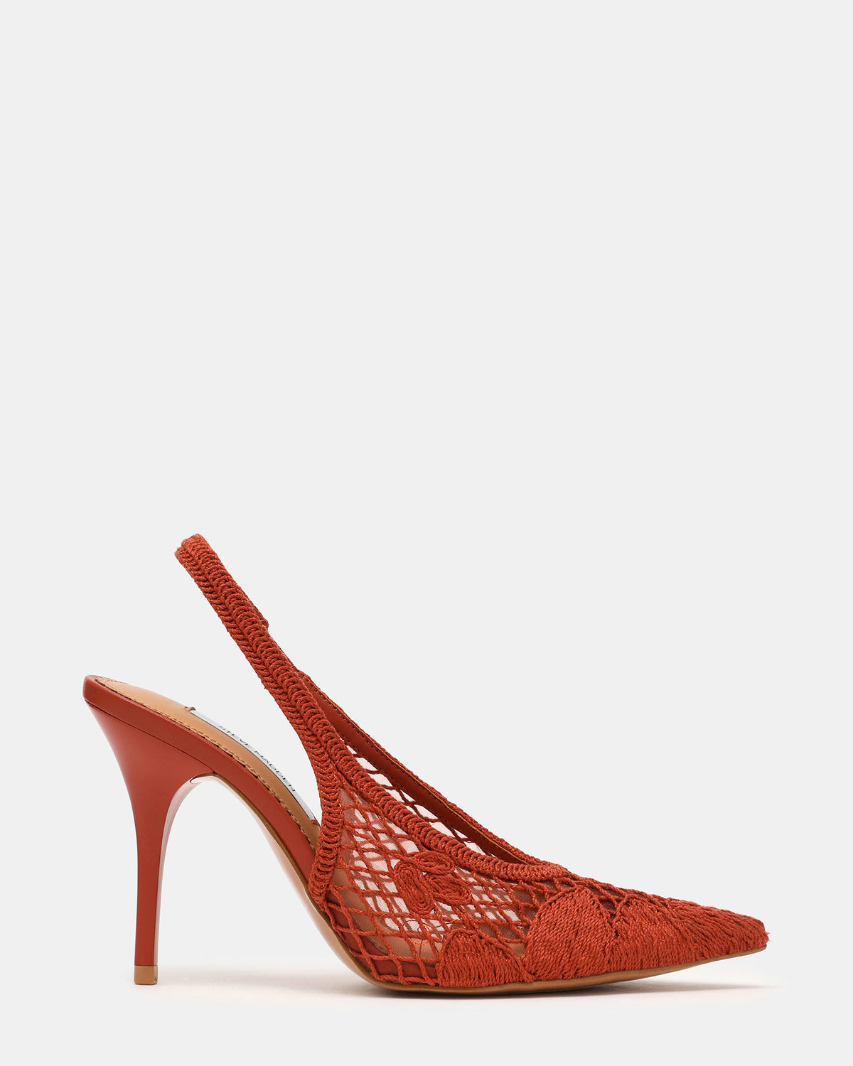 ANDROMEDA Crochet Terracotta Slingback Pointed-Toe Stiletto Pump Women's Heel | Steve Madden Top Pick