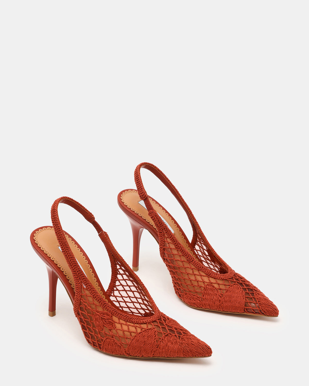 ANDROMEDA Crochet Terracotta Slingback Pointed-Toe Stiletto Pump Women's Heel | Steve Madden Top Pick