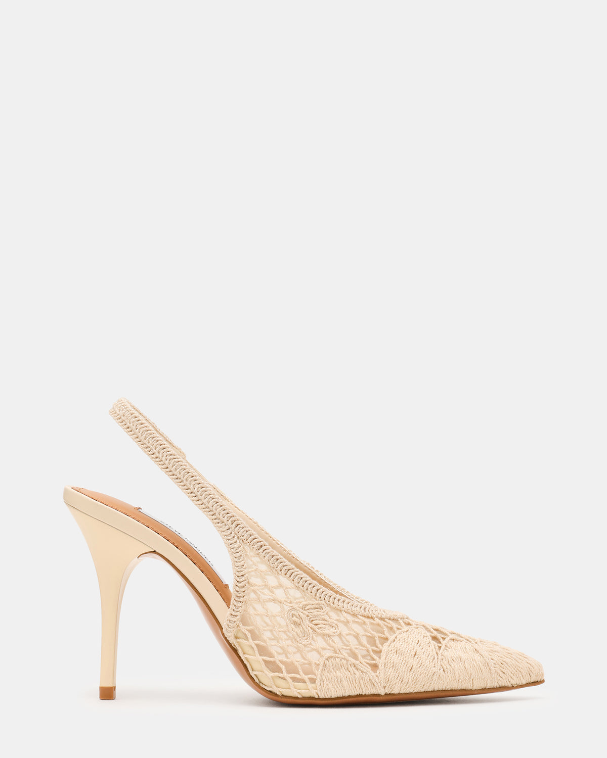 ANDROMEDA Crochet Bone Slingback Pointed-Toe Stiletto Pump Women's Heel | Steve Madden Top Pick