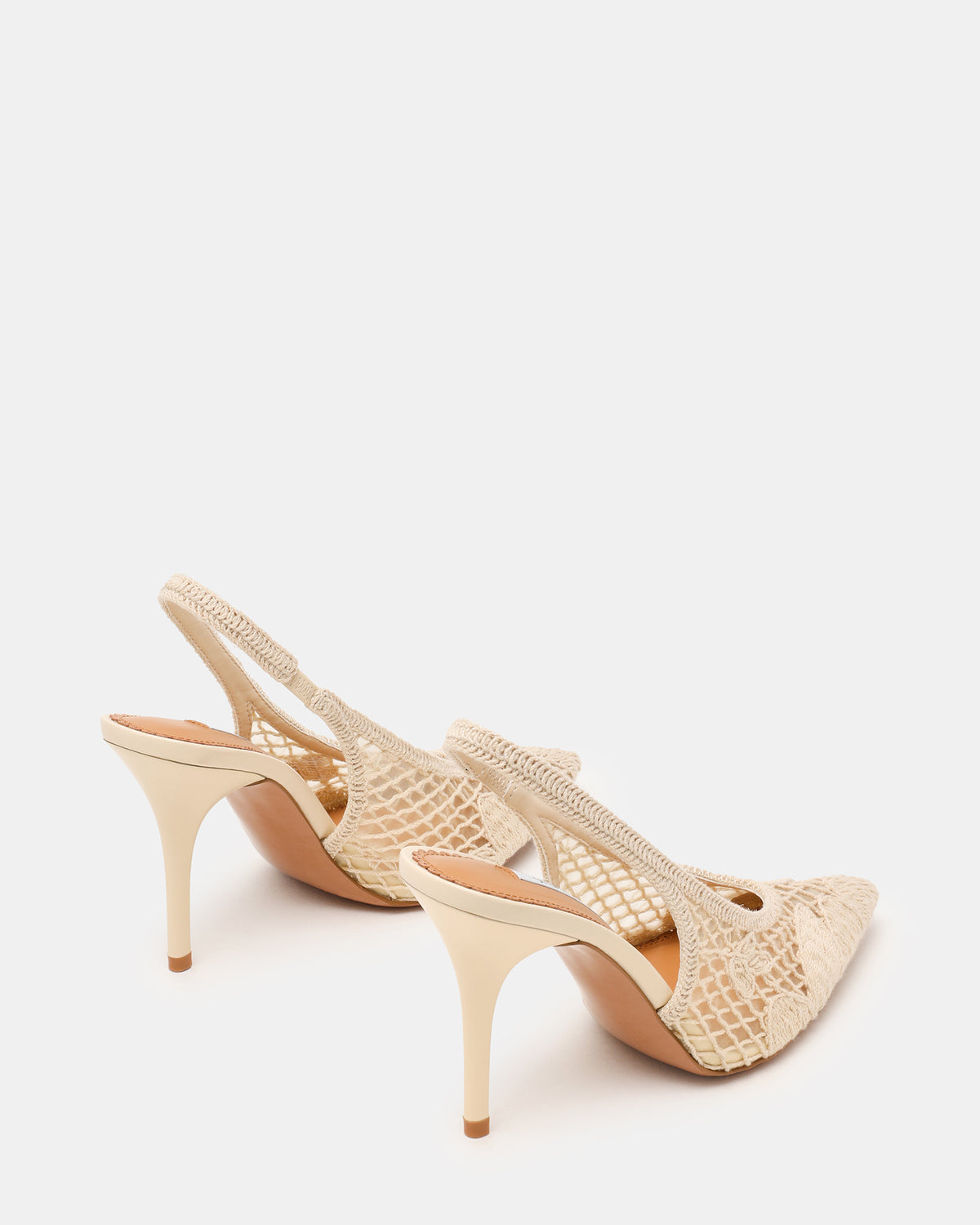 ANDROMEDA Crochet Bone Slingback Pointed-Toe Stiletto Pump Women's Heel | Steve Madden Top Pick