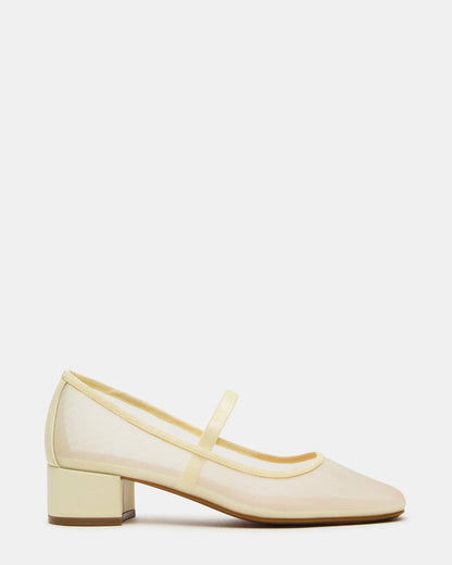MURAL Butter Yellow Mary Jane Block Heel Square-Toe Women's Heel | Steve Madden Everyday