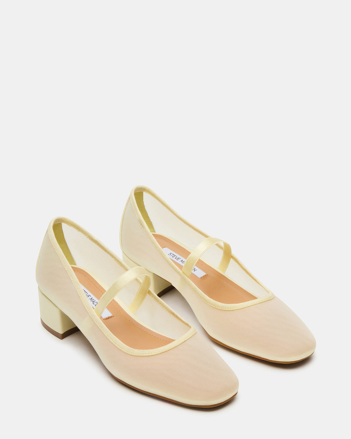 MURAL Butter Yellow Mary Jane Block Heel Square-Toe Women's Heel | Steve Madden Everyday
