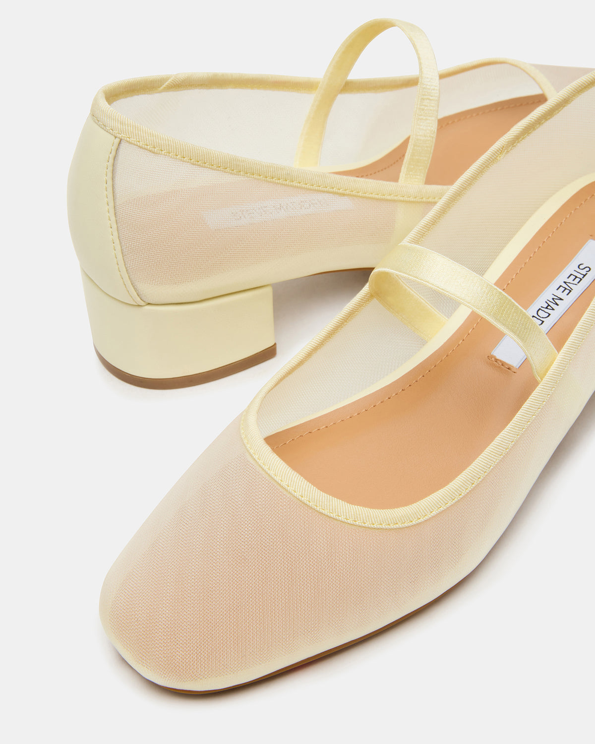 MURAL Butter Yellow Mary Jane Block Heel Square-Toe Women's Heel | Steve Madden Everyday