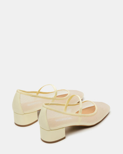 MURAL Butter Yellow Mary Jane Block Heel Square-Toe Women's Heel | Steve Madden Everyday