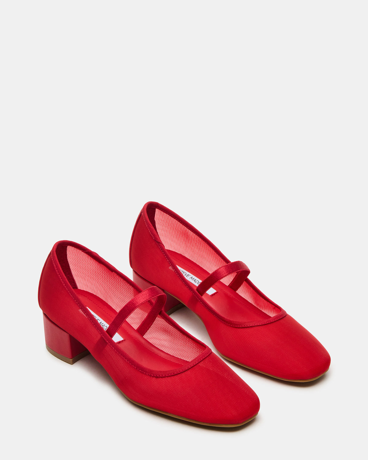 MURAL Red Mary Jane Block Heel Square-Toe Women's Heel | Steve Madden Customer Favorite