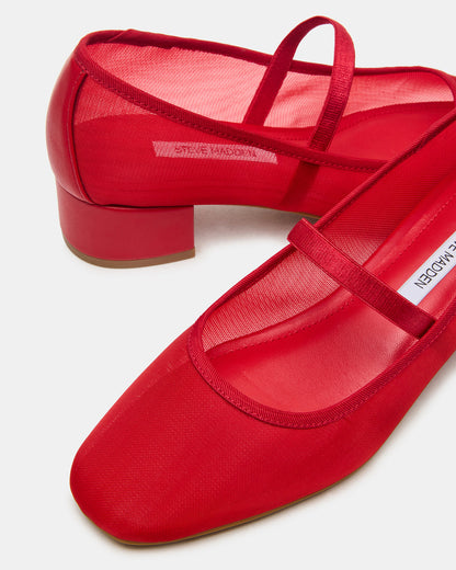 MURAL Red Mary Jane Block Heel Square-Toe Women's Heel | Steve Madden Customer Favorite