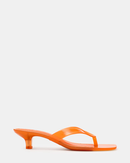 TRACIE Jelly Orange Thong Strap Women's Kitten Heel | Steve Madden Featured