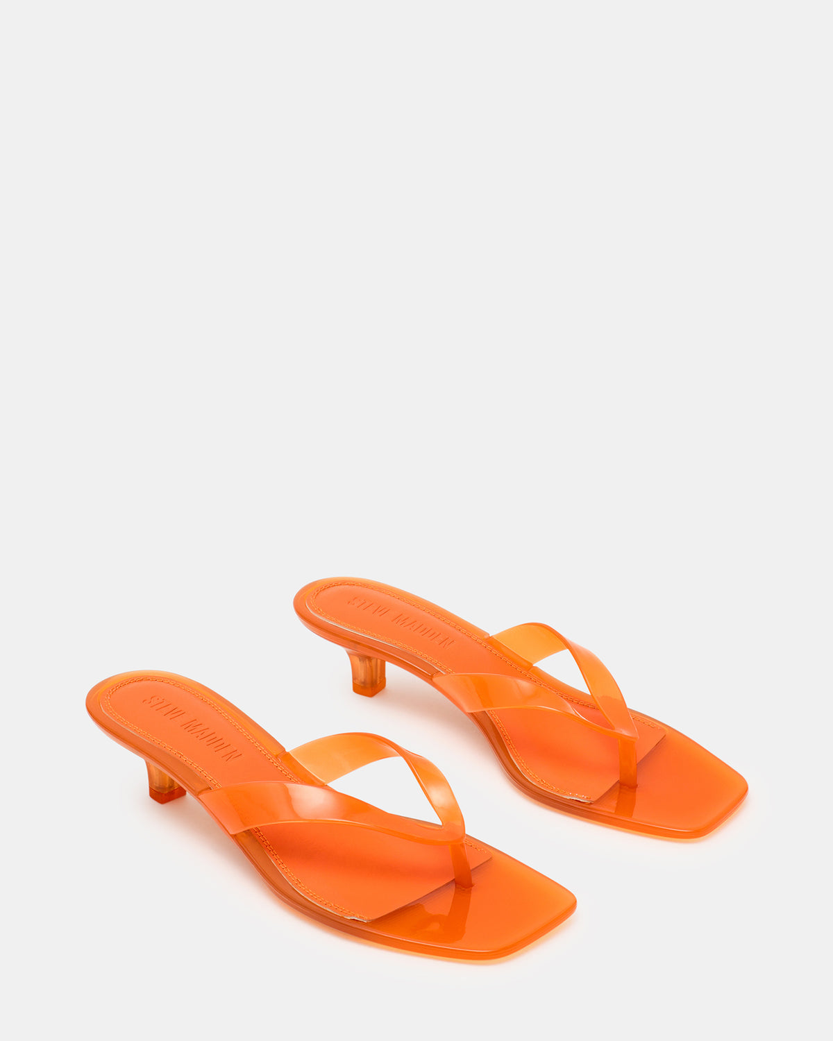 TRACIE Jelly Orange Thong Strap Women's Kitten Heel | Steve Madden Featured