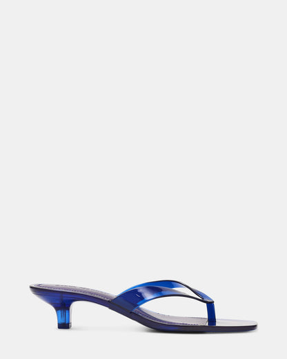 TRACIE Jelly Navy Thong Strap Women's Kitten Heel | Steve Madden Exclusive