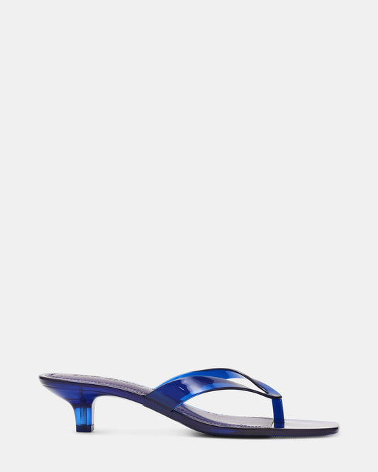 TRACIE Jelly Navy Thong Strap Women's Kitten Heel | Steve Madden Exclusive