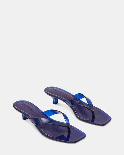 TRACIE Jelly Navy Thong Strap Women's Kitten Heel | Steve Madden Exclusive