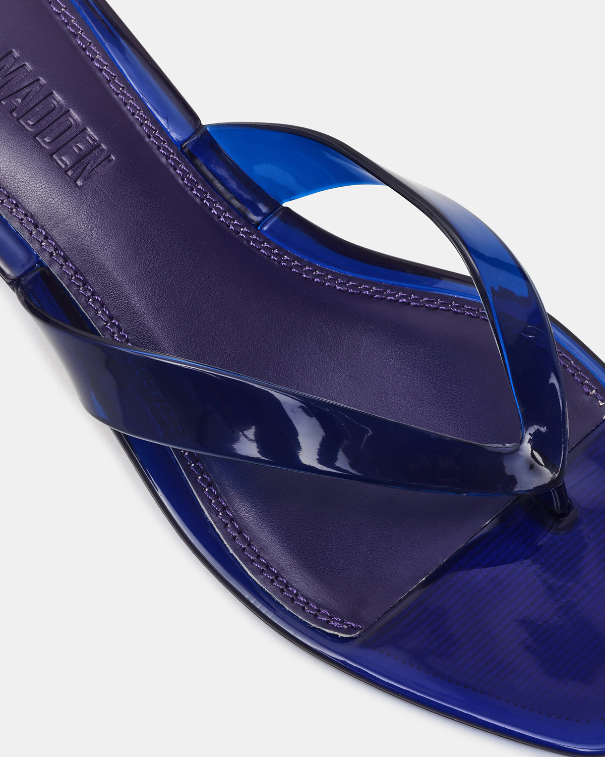 TRACIE Jelly Navy Thong Strap Women's Kitten Heel | Steve Madden Exclusive