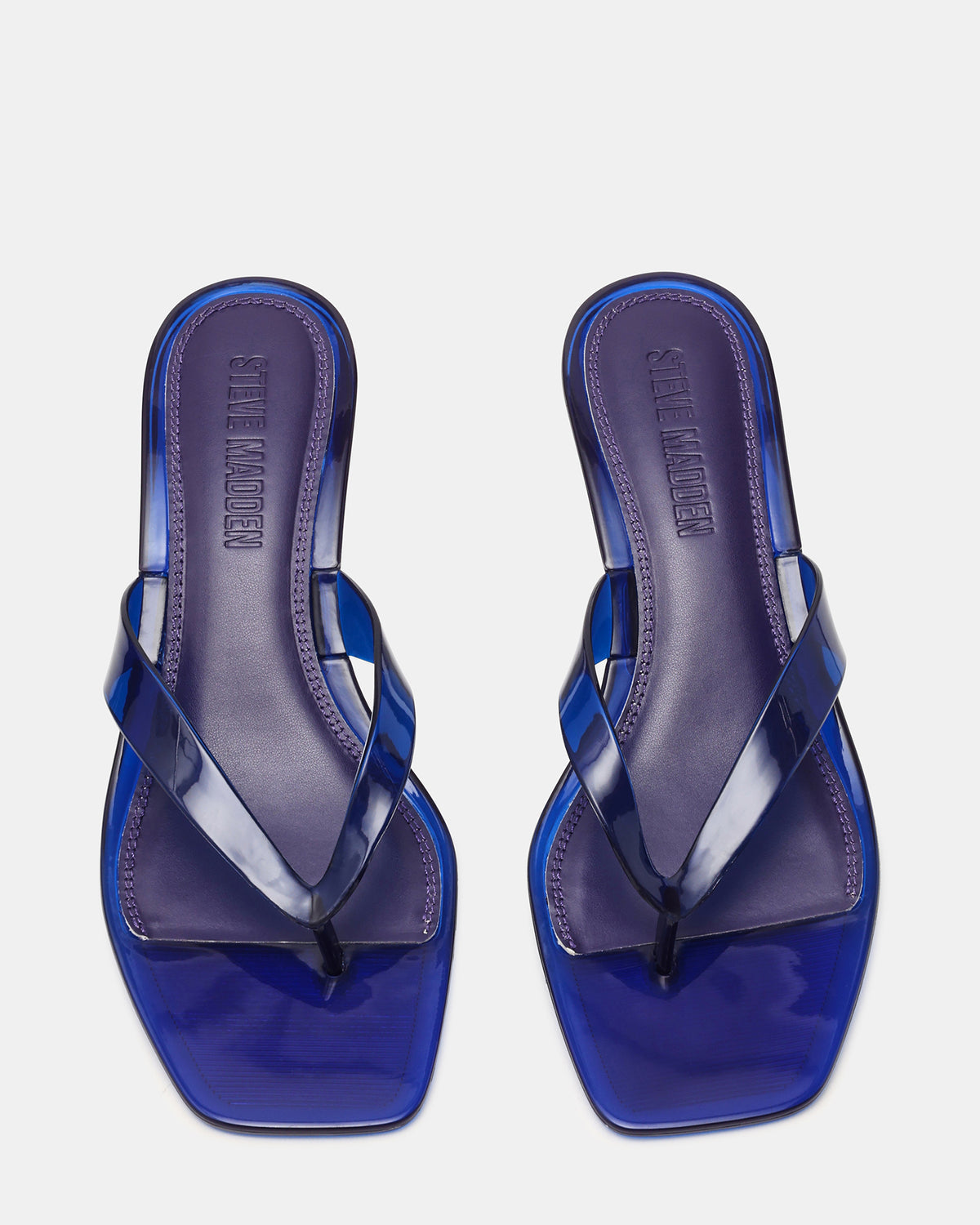 TRACIE Jelly Navy Thong Strap Women's Kitten Heel | Steve Madden Exclusive