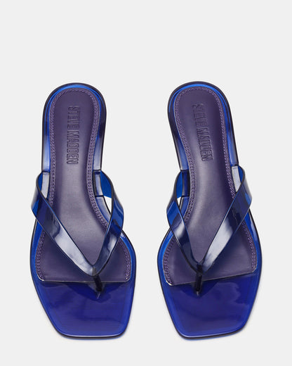 TRACIE Jelly Navy Thong Strap Women's Kitten Heel | Steve Madden Exclusive
