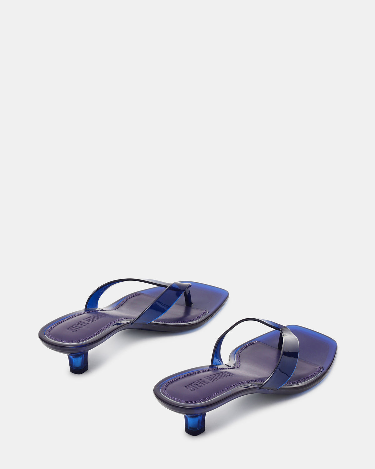 TRACIE Jelly Navy Thong Strap Women's Kitten Heel | Steve Madden Exclusive