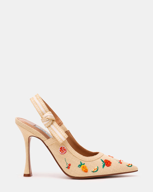 BRI Raffia Fruit Multi Slingback Pump Women's Heel | Steve Madden Top Pick