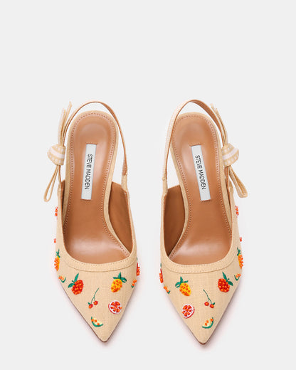 BRI Raffia Fruit Multi Slingback Pump Women's Heel | Steve Madden Top Pick