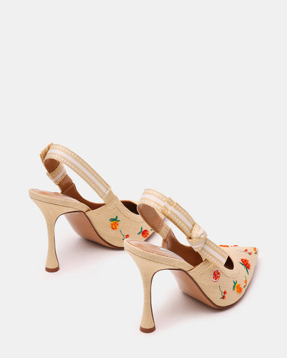 BRI Raffia Fruit Multi Slingback Pump Women's Heel | Steve Madden Top Pick