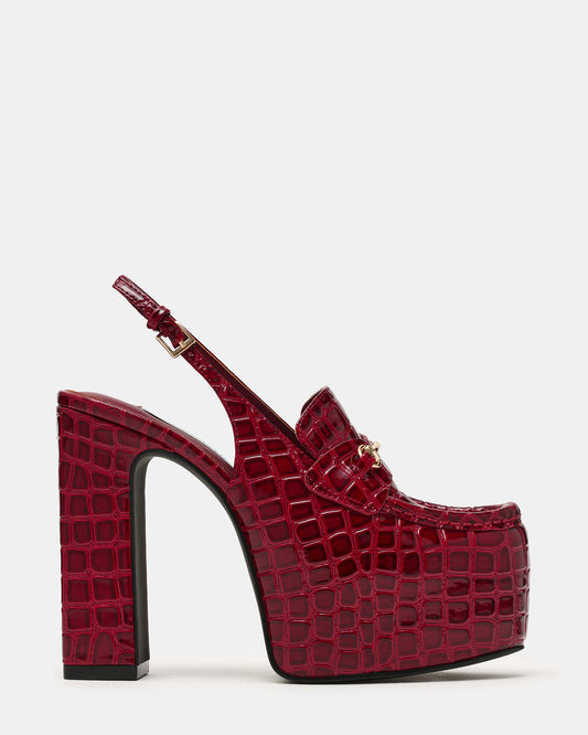 QUINN Red Crocodile Platform Slingback Women's Heel | Steve Madden Best Price