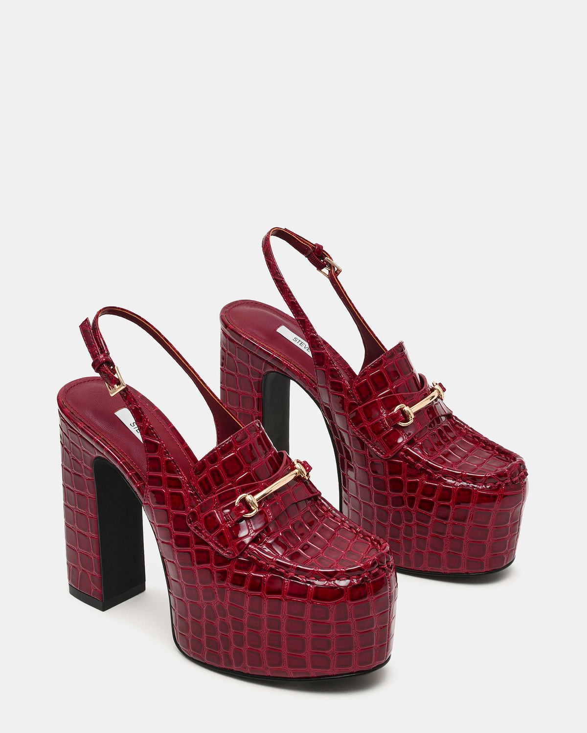 QUINN Red Crocodile Platform Slingback Women's Heel | Steve Madden Best Price