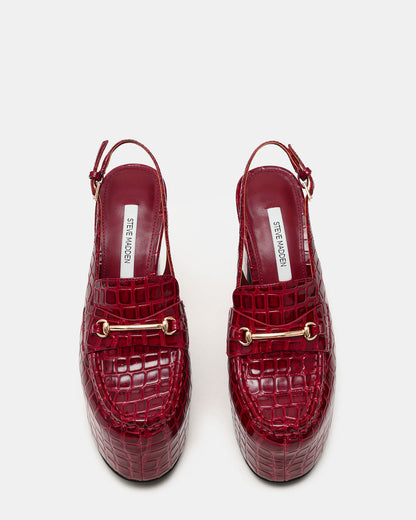 QUINN Red Crocodile Platform Slingback Women's Heel | Steve Madden Best Price