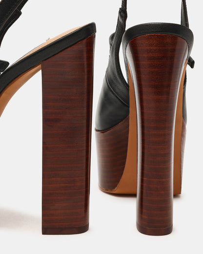 SCOTLYN Stacked Black Leather Mary-Mary Platform Women's Block Heel | Steve Madden Top Pick