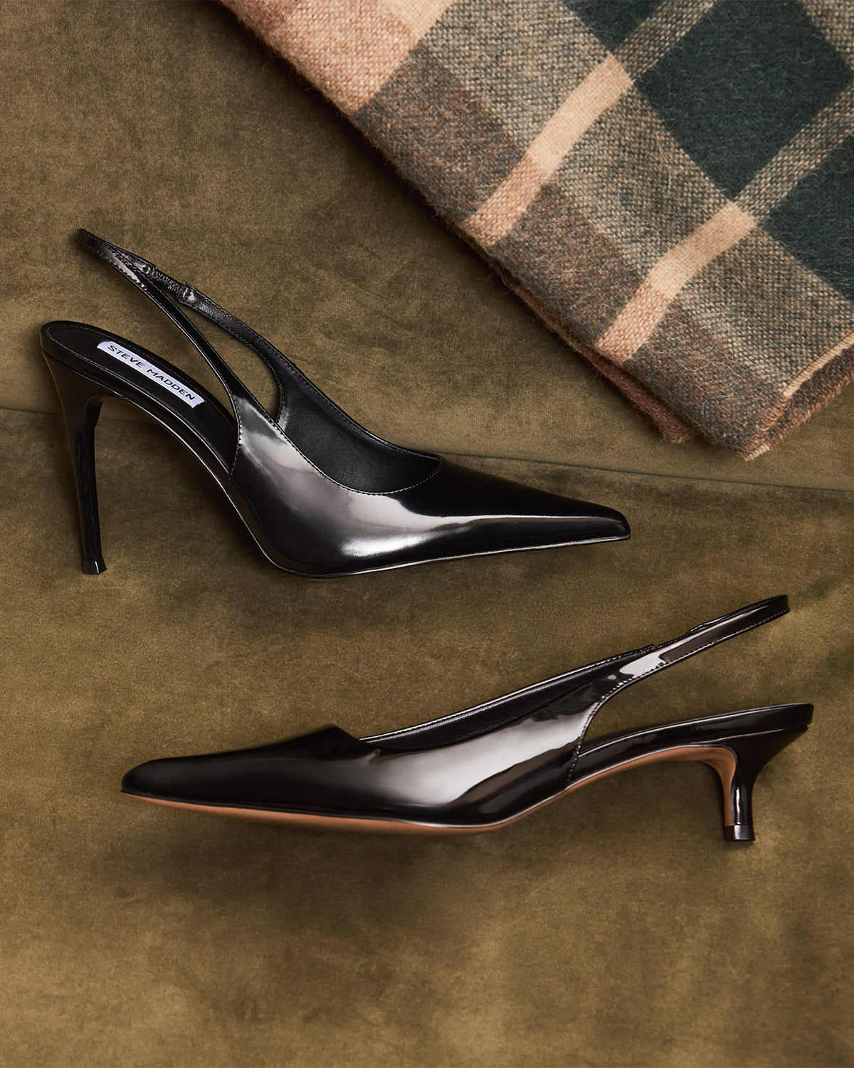 REYES Black Box Slingback Stiletto Pointed-Toe Pump Women's Heel | Steve Madden New