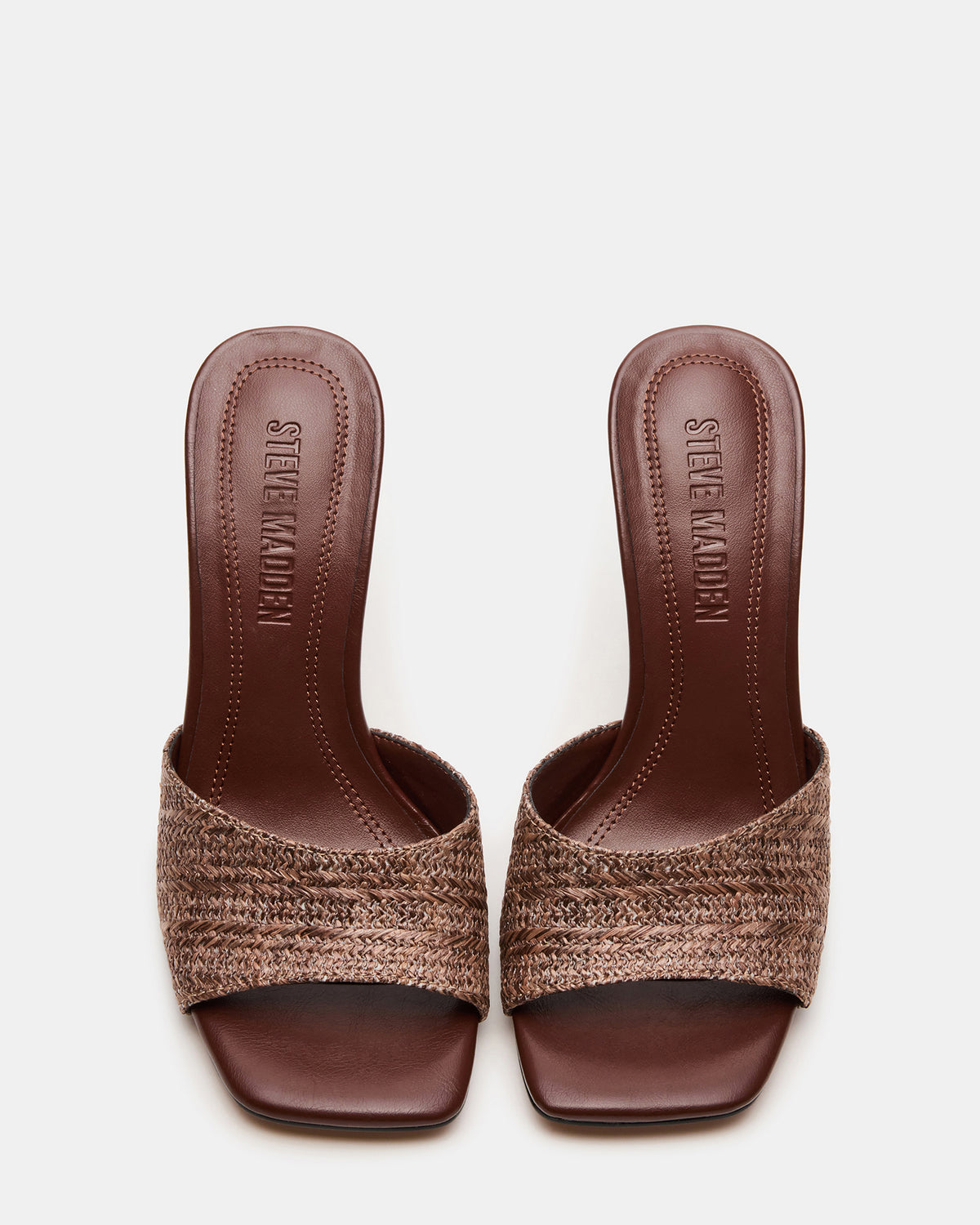 SIA Brown Square-Toe Mule Sculptured Beaded Women's Heel | Steve Madden Customer Favorite