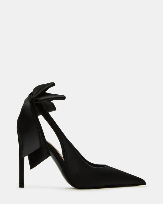 TEACUP Black Satin Women's Pointed-Toe Slingback Heel | Steve Madden New