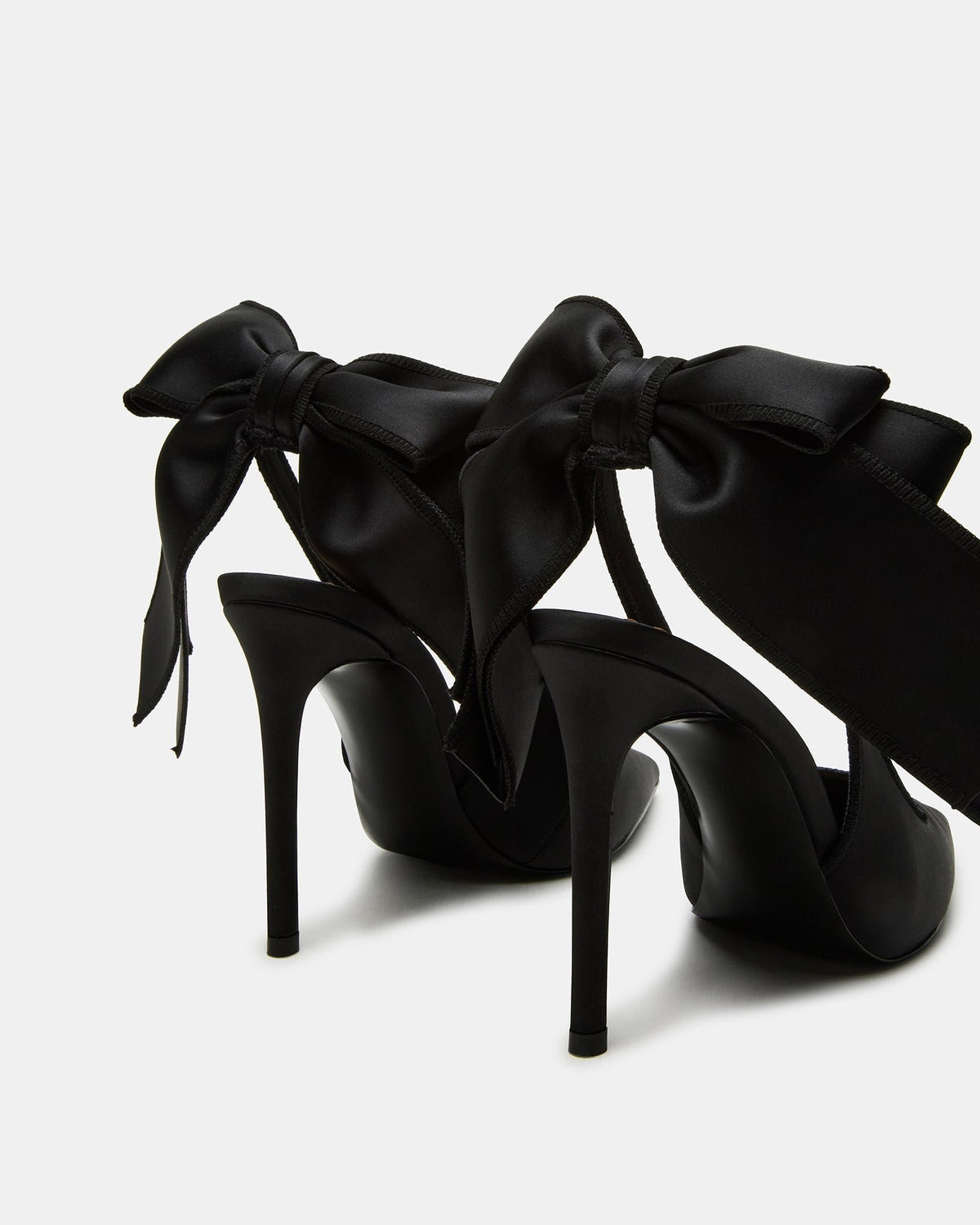 TEACUP Black Satin Women's Pointed-Toe Slingback Heel | Steve Madden New