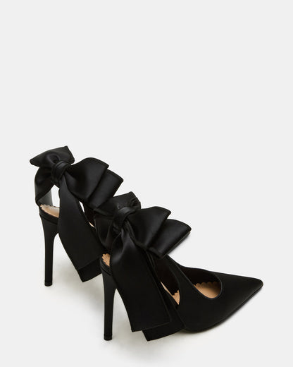 TEACUP Black Satin Women's Pointed-Toe Slingback Heel | Steve Madden New