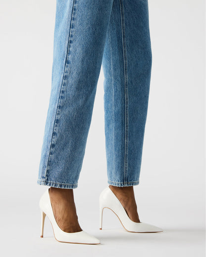 NOIR White Leather Pointed-Toe Stiletto Pump Women's Heels | Steve Madden Great Value