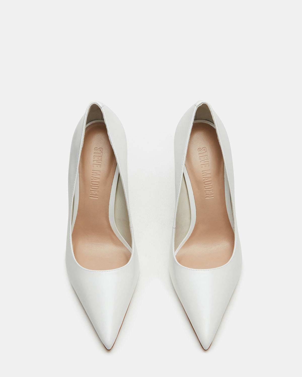 NOIR White Leather Pointed-Toe Stiletto Pump Women's Heels | Steve Madden Great Value