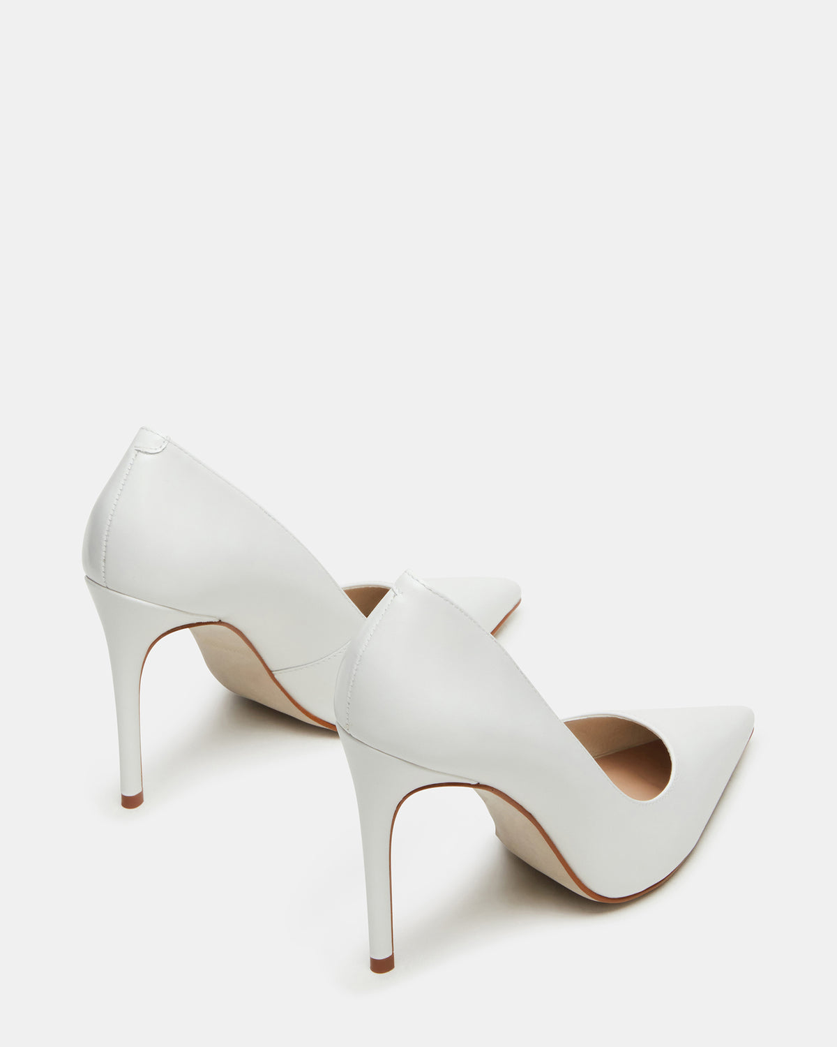 NOIR White Leather Pointed-Toe Stiletto Pump Women's Heels | Steve Madden Great Value