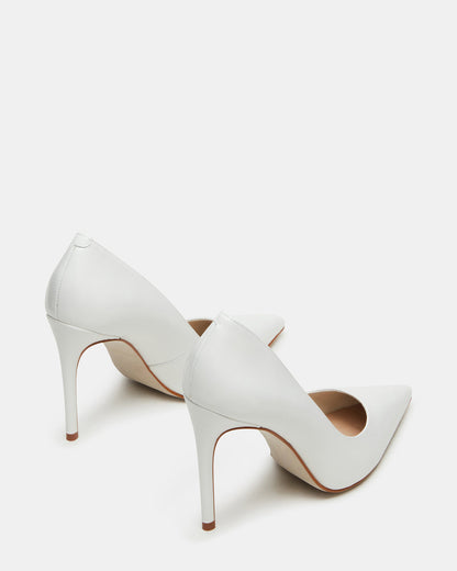 NOIR White Leather Pointed-Toe Stiletto Pump Women's Heels | Steve Madden Great Value
