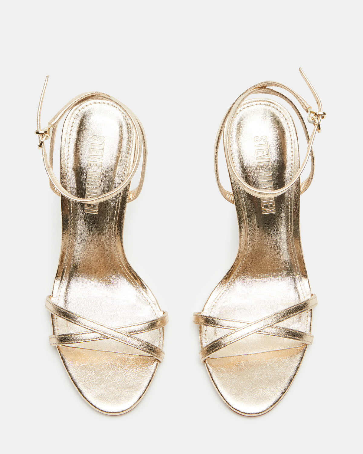 JYPSEY Gold Leather Strappy Stiletto Women's Heel | Steve Madden Trusted