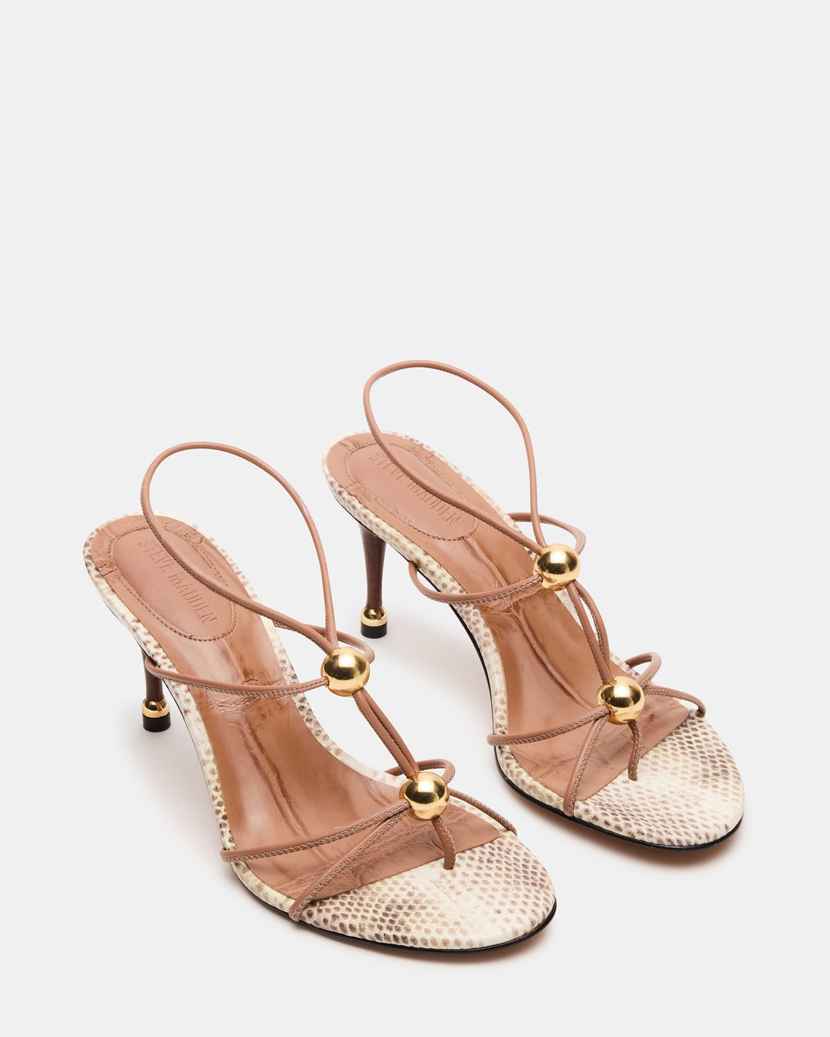RAMOS Natural Snake Strappy Stiletto Women's Heel | Steve Madden Trending