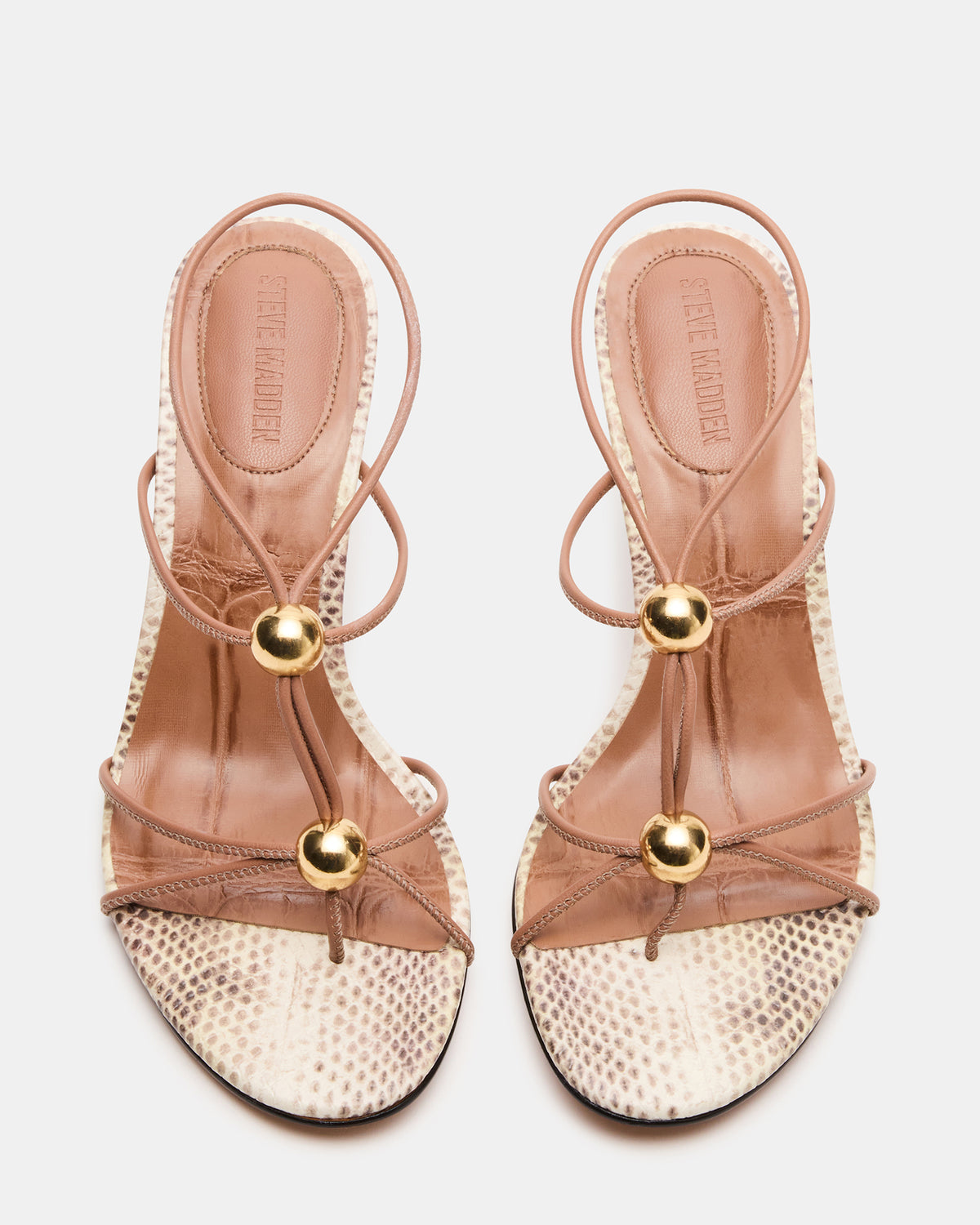 RAMOS Natural Snake Strappy Stiletto Women's Heel | Steve Madden Trending