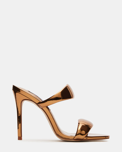 SATURN Bronze Stiletto Mule Women's Heel | Steve Madden Value