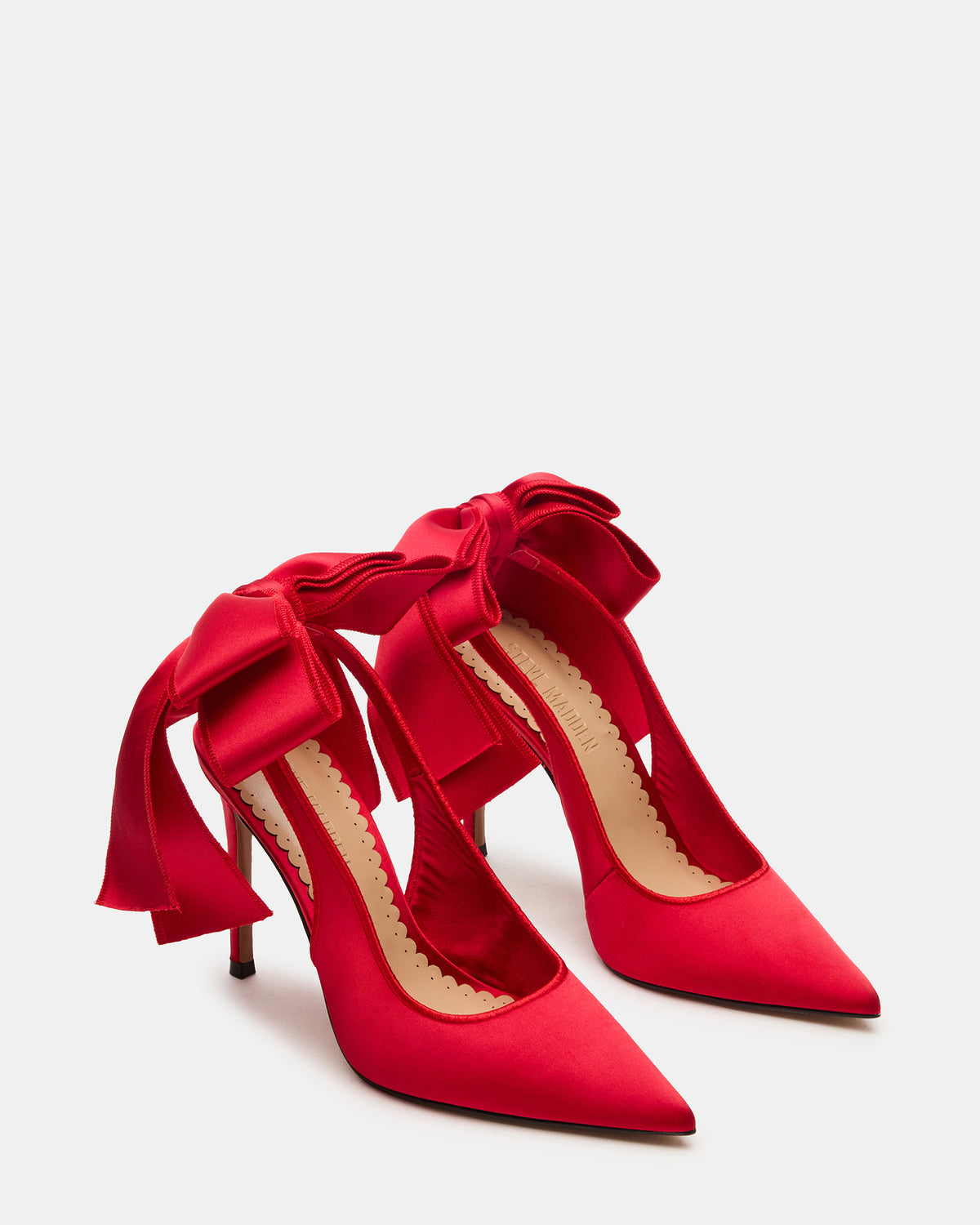 TEACUP Red Satin Women's Pointed-Toe Slingback Heel | Steve Madden Trusted