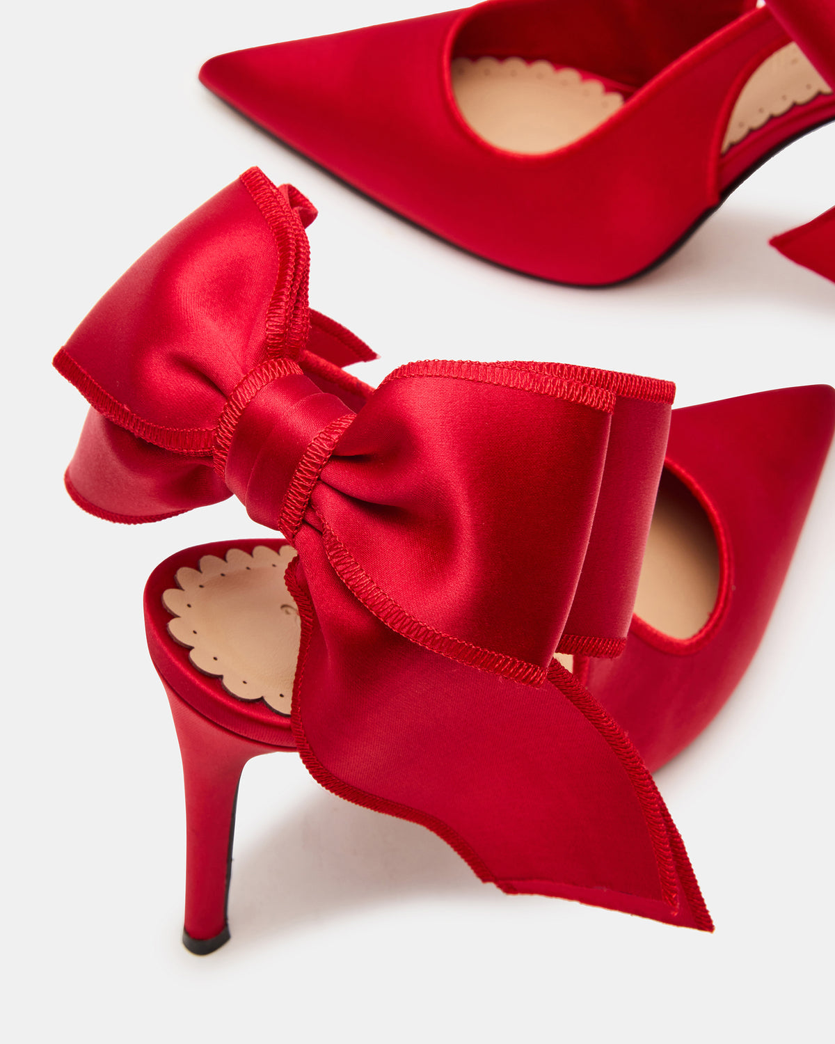 TEACUP Red Satin Women's Pointed-Toe Slingback Heel | Steve Madden Trusted