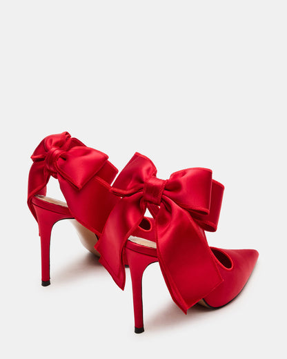 TEACUP Red Satin Women's Pointed-Toe Slingback Heel | Steve Madden Trusted
