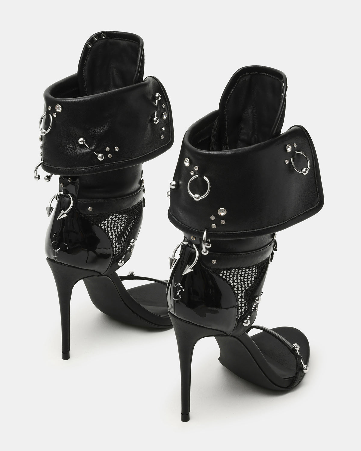 CASELLA Piercing Black Open-Toe Stiletto Lace-Up Women's Heel | Steve Madden Recommended