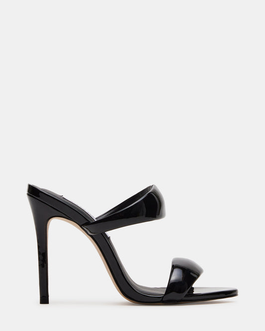 SATURN Black Stiletto Mule Women's Heel | Steve Madden Recommended