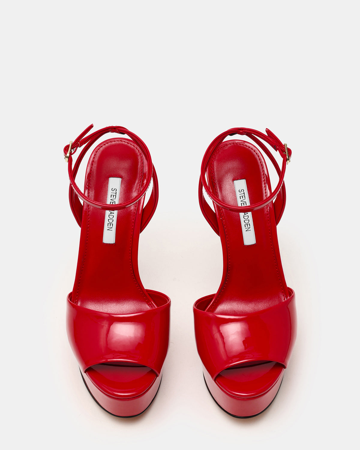 JEZZICA Red Patent Platform Stiletto Ankle Strap Women's Heel | Steve Madden New