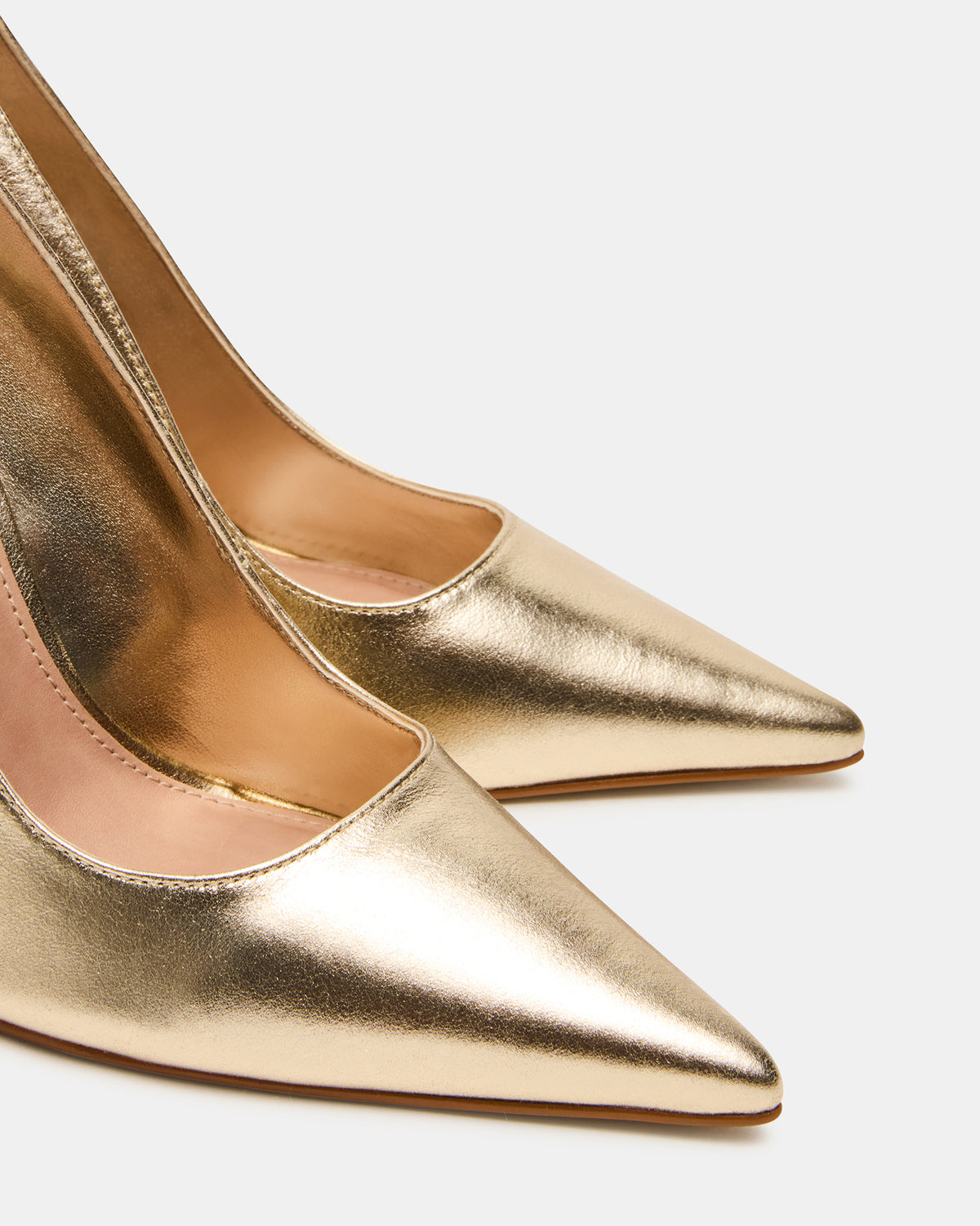 NOIR Gold Leather Pointed-Toe Stiletto Pump Women's Heels | Steve Madden Everyday
