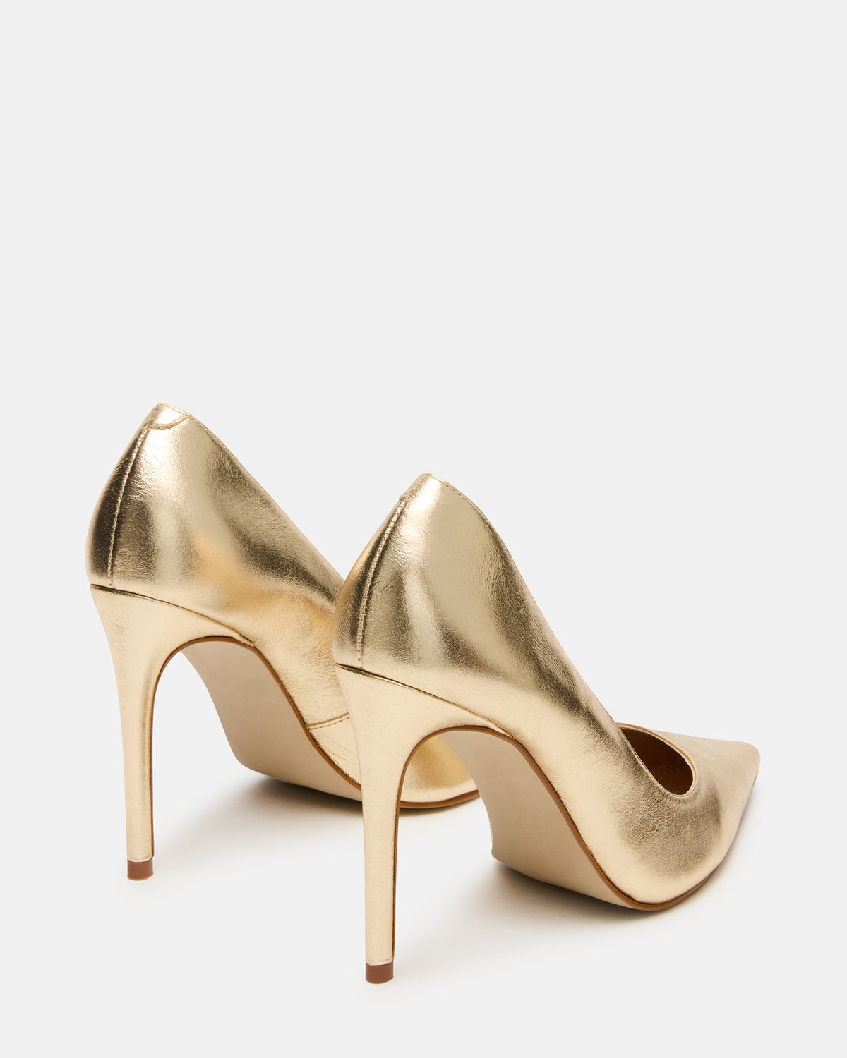 NOIR Gold Leather Pointed-Toe Stiletto Pump Women's Heels | Steve Madden Everyday