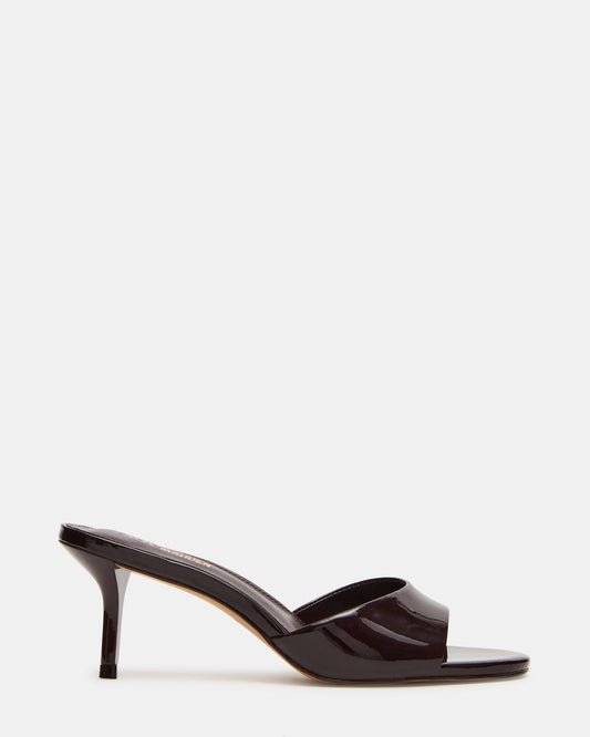 KENDRIX Brown Leather Women's Mule Heel | Steve Madden Recommended