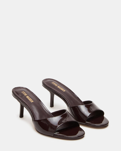 KENDRIX Brown Leather Women's Mule Heel | Steve Madden Recommended